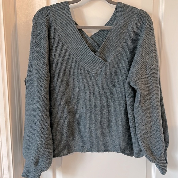 Pink Rose V Neck Sweater - Picture 1 of 3